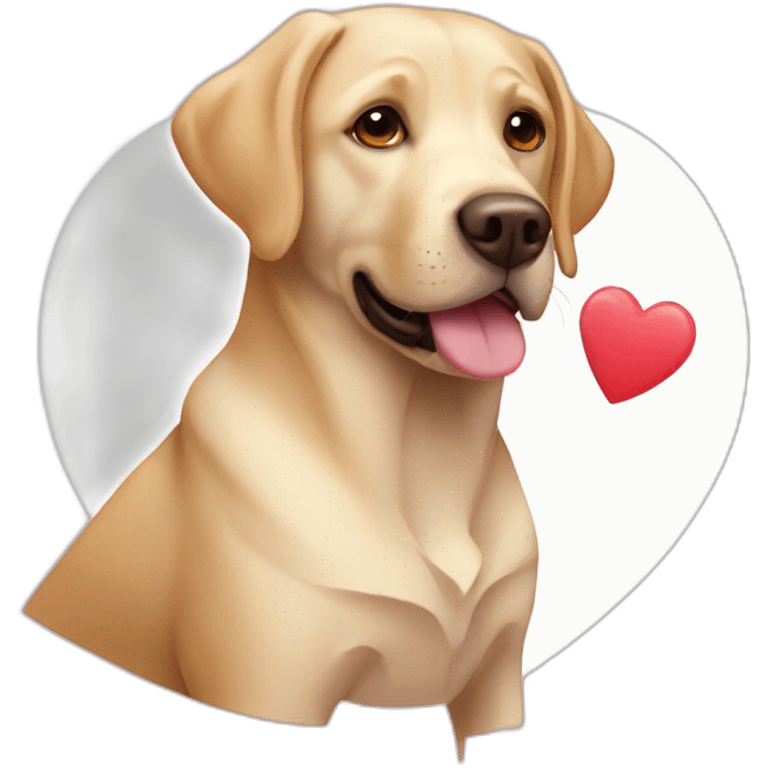 labrador in loveheart emoji