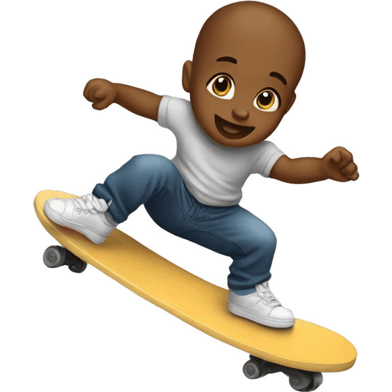 Baby doing a kick flip  emoji