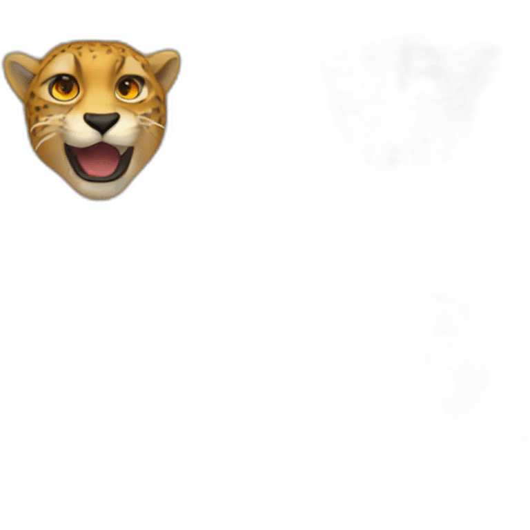 Attacking cheetah head emoji