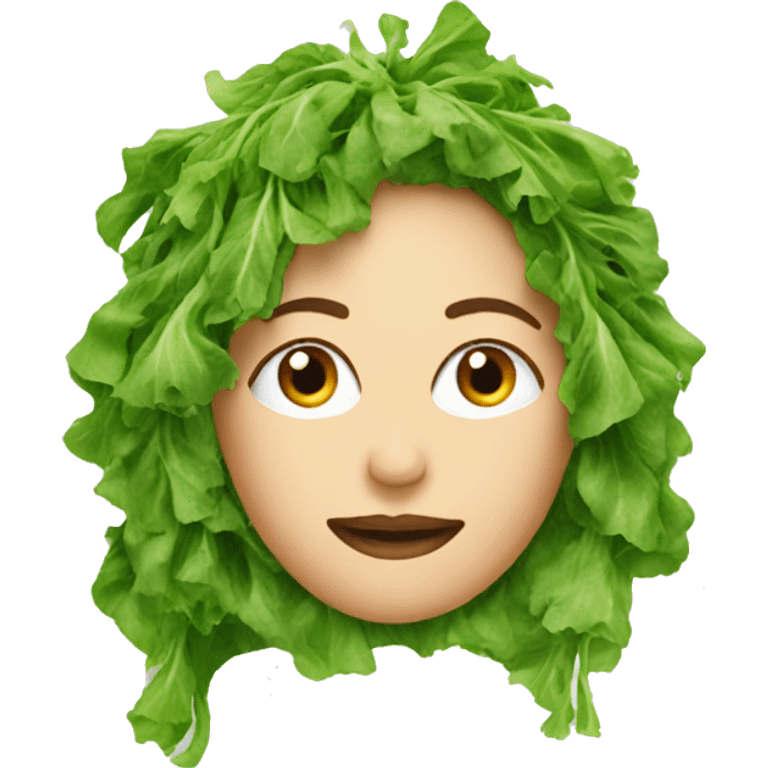 woman hair made out of salad emoji