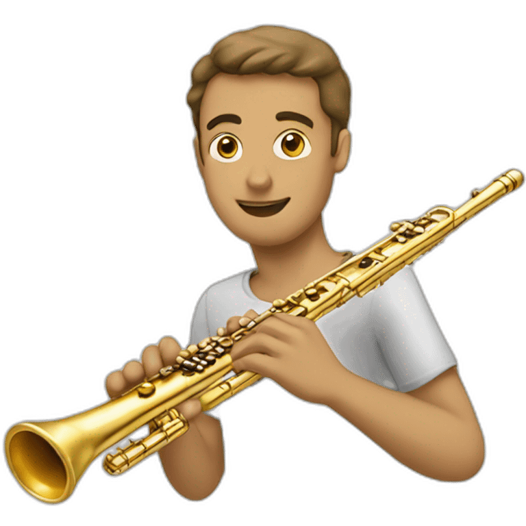 Gold Flute played for white man emoji