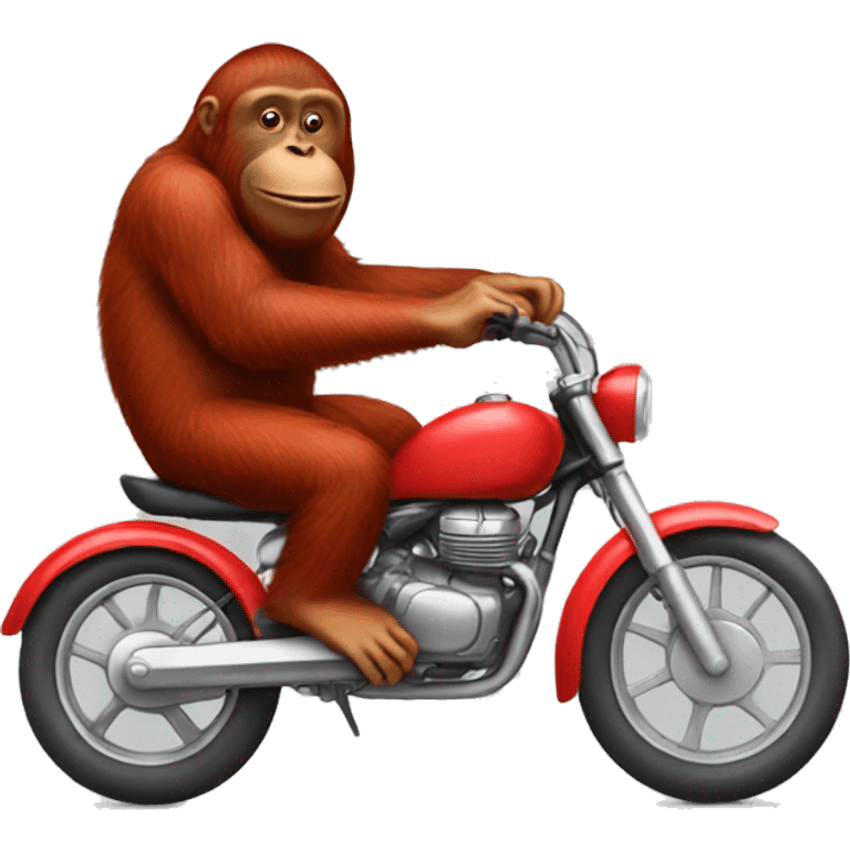 Orangutan riding red bike emoji