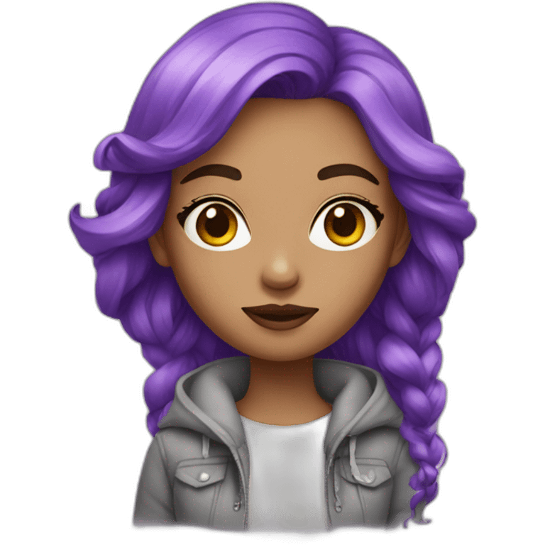 designer girl with violet hair emoji