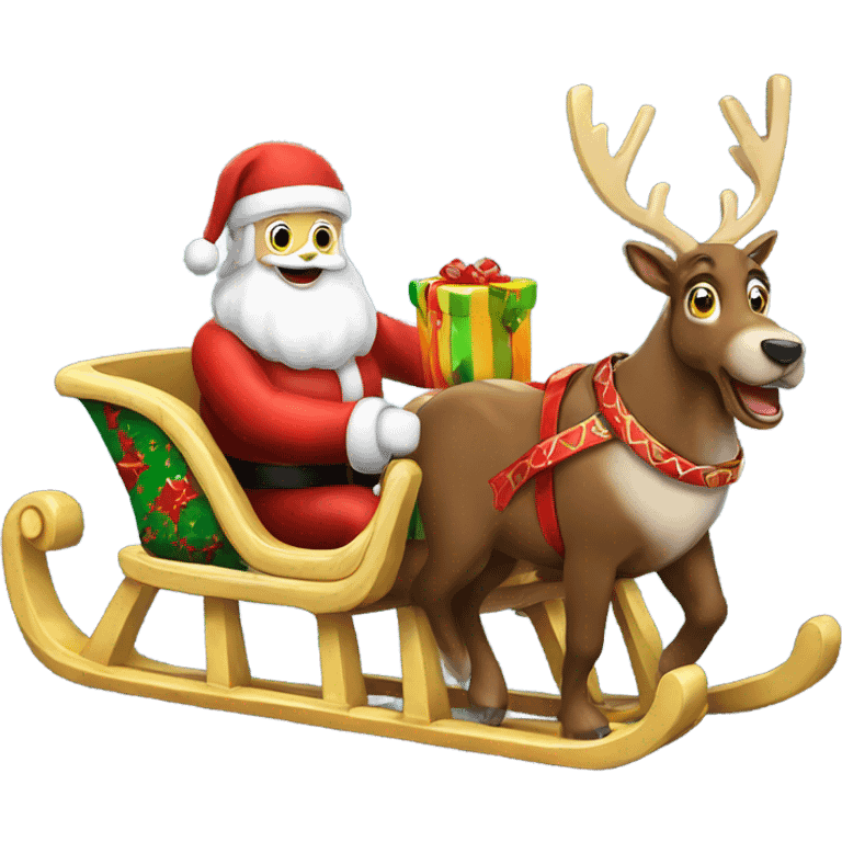 Santa Claus Sled with gifts emoji