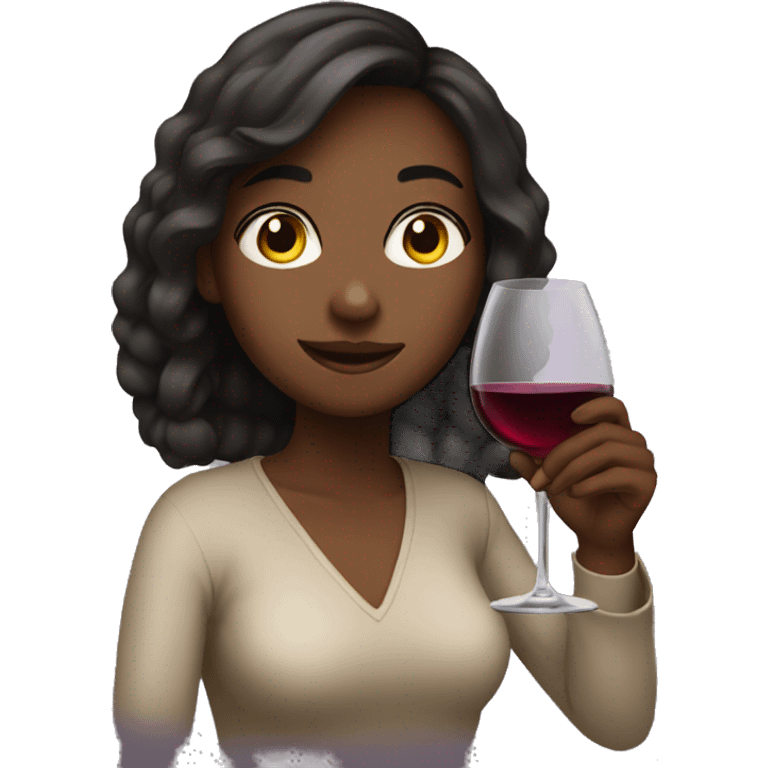 Girl drinking wine emoji