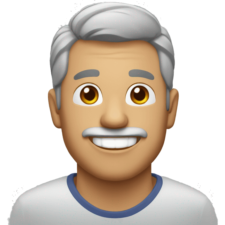 Chico moreno atractivo con sonrisa emoji