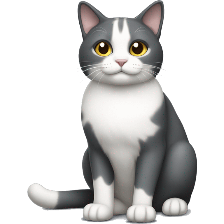 Dark gray and white cat emoji