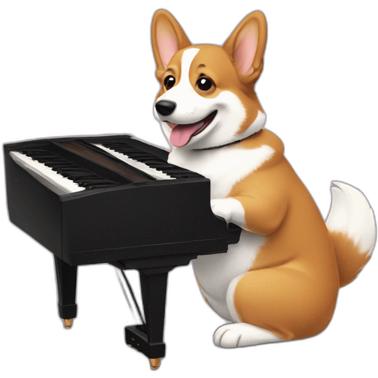 corgi playing piano emoji