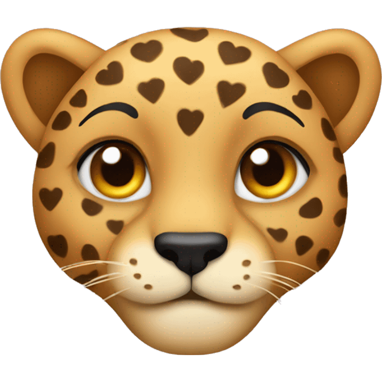 Cheetah with hearts  emoji