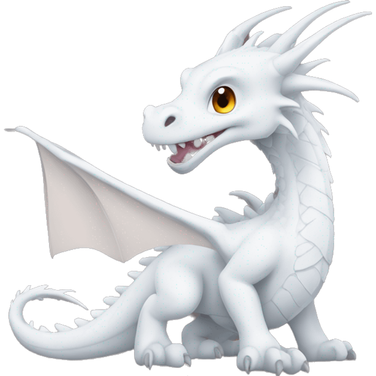 White Dragon hearts and love emoji emoji