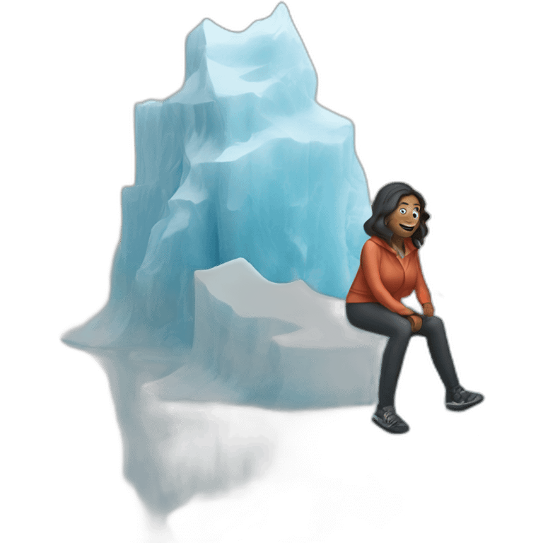 women on iceberg emoji