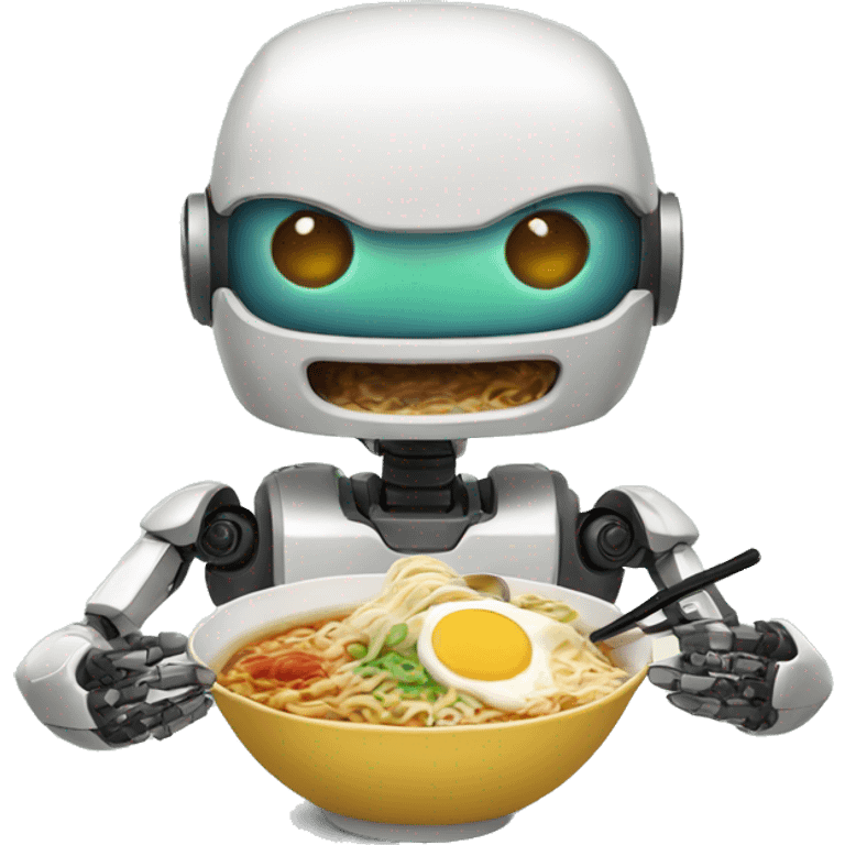 Robot eating ramen emoji