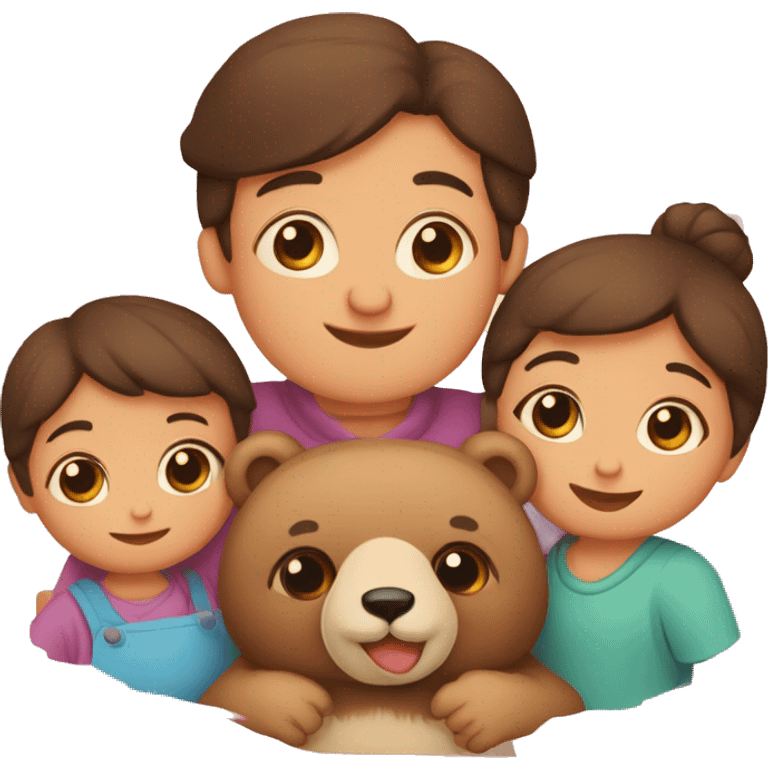 familia de ositos (mamà osita ,papà osito  y bebè osito) tiernos  emoji