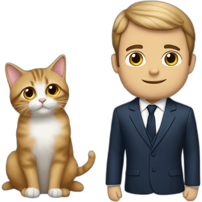 Macron et chat emoji