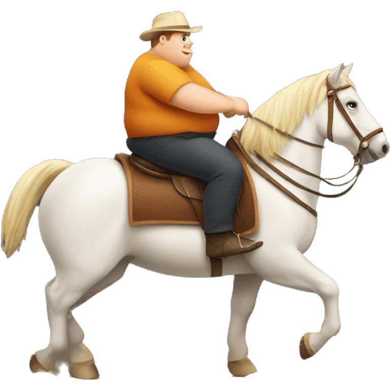 fat man riding horse emoji