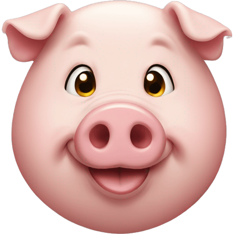 a male domestic pig with a smirk  emoji