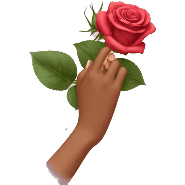 To lovingly caress a rose with one's hand emoji