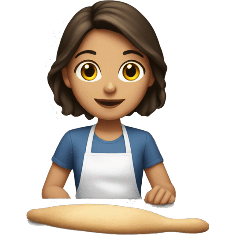 Brunette girl baking  emoji