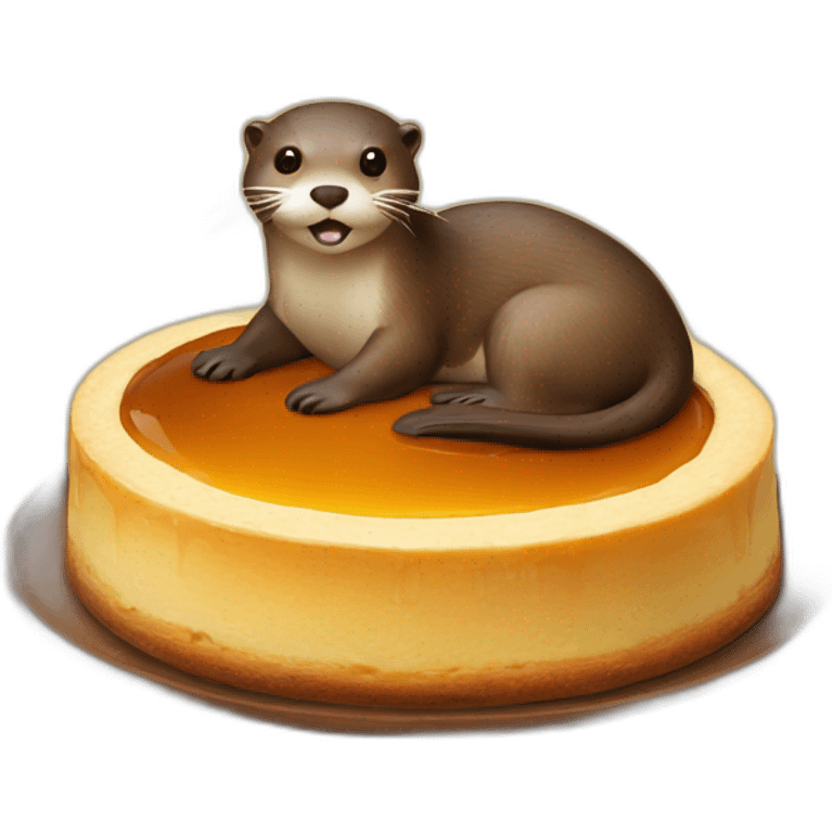 otter on a flan emoji