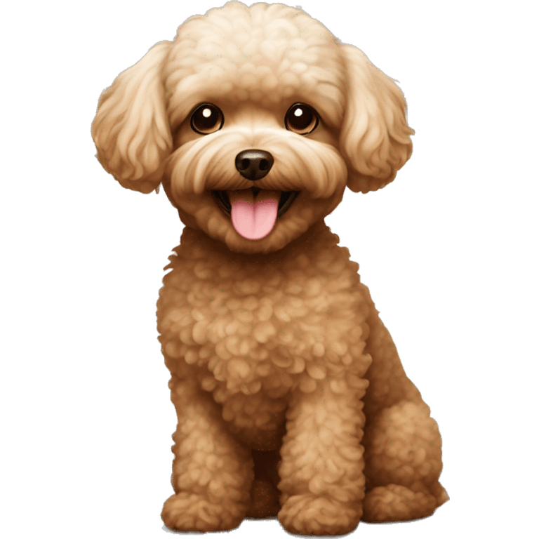 Brown toy poodle and maltese dog smiling emoji