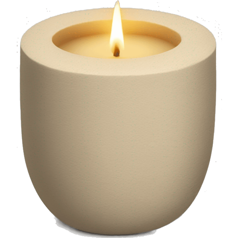 candle in beige concrete ridged vessel emoji