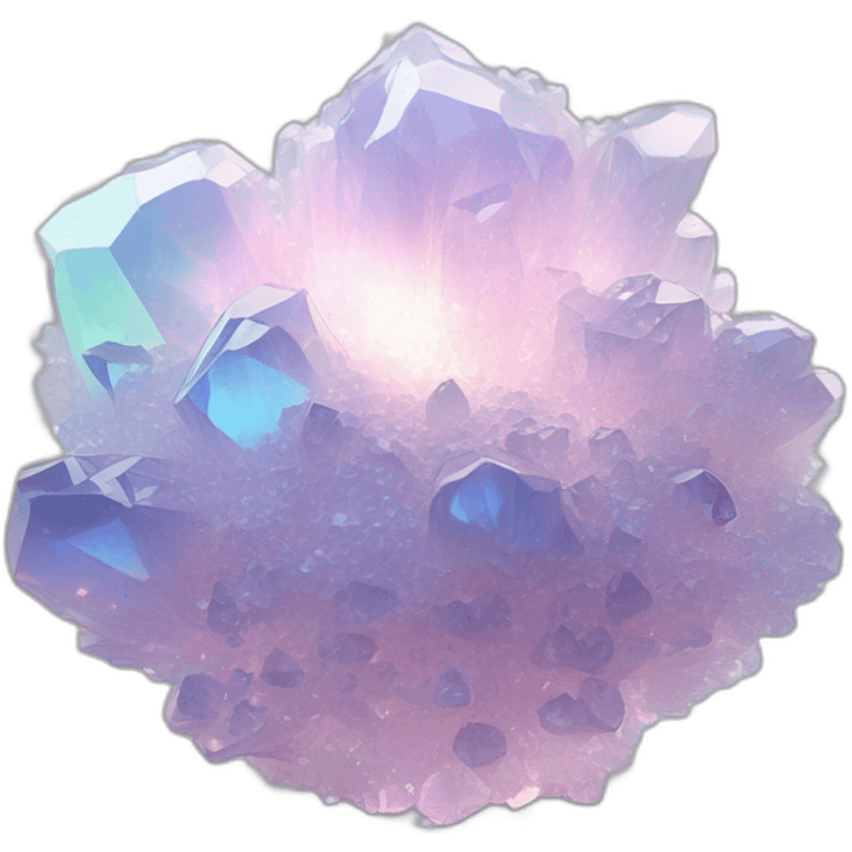 Sparkly glossy Pastel whitish iridescent glass nebula glass crystal cluster emoji