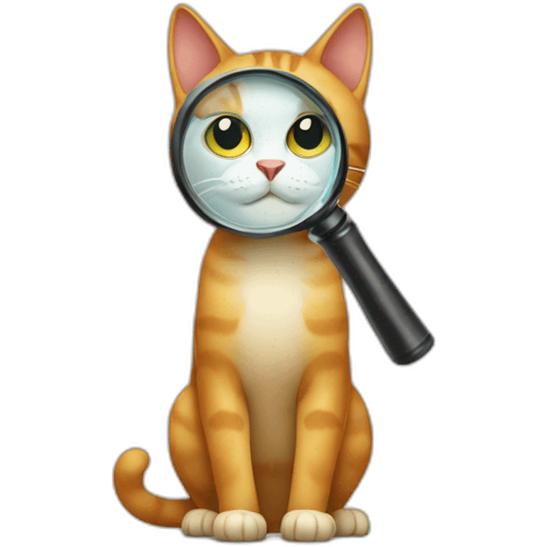 cat with magnifying glass emoji