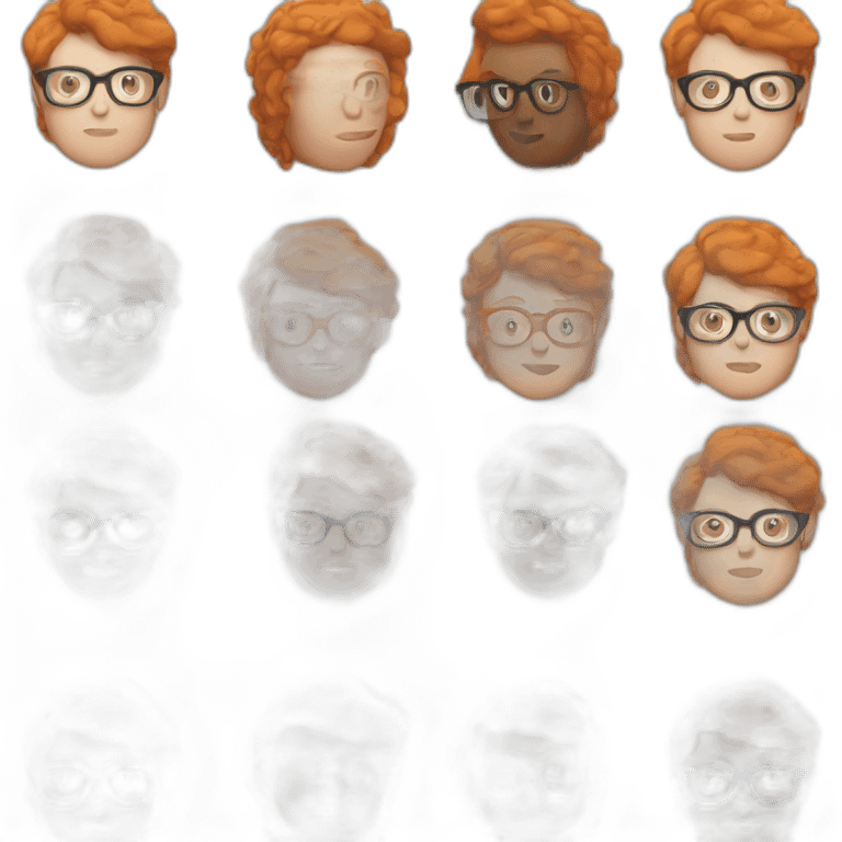 a ginger nonbinary person with a mullet, round glasses, and turtleneck emoji