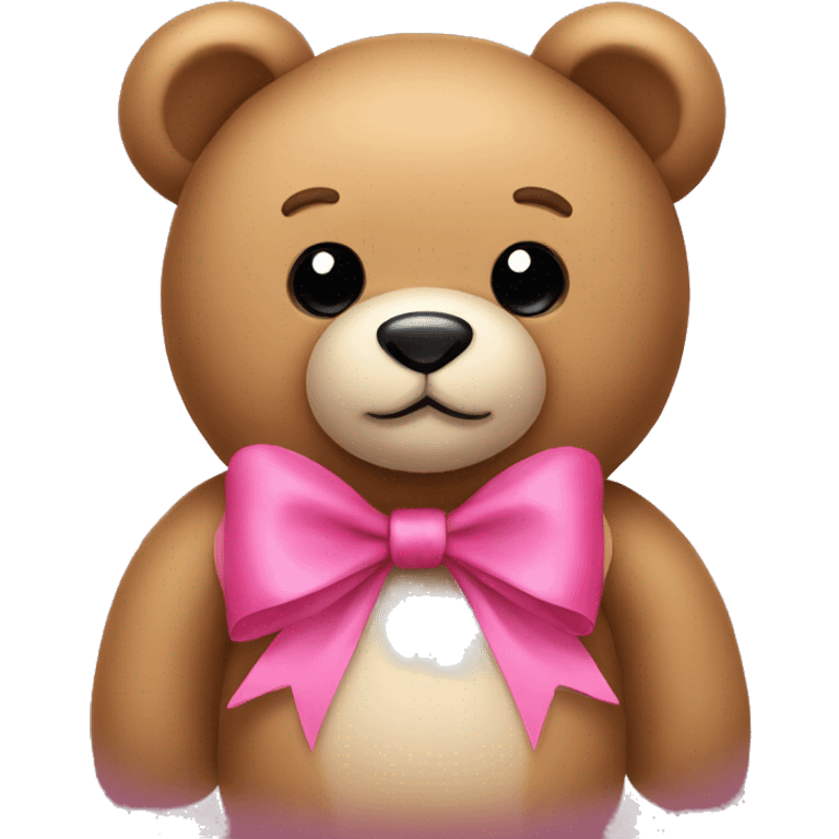 teddy bear with a pink bow  emoji