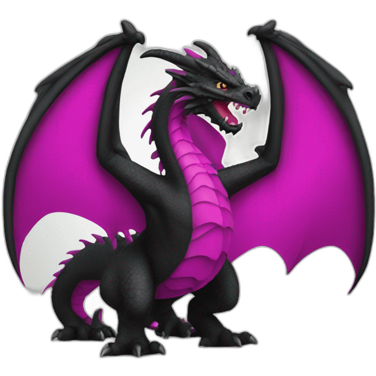 black and magenta angry dragon emoji