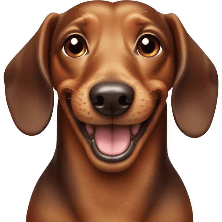 Grinning dachshund with visible teeth emoji