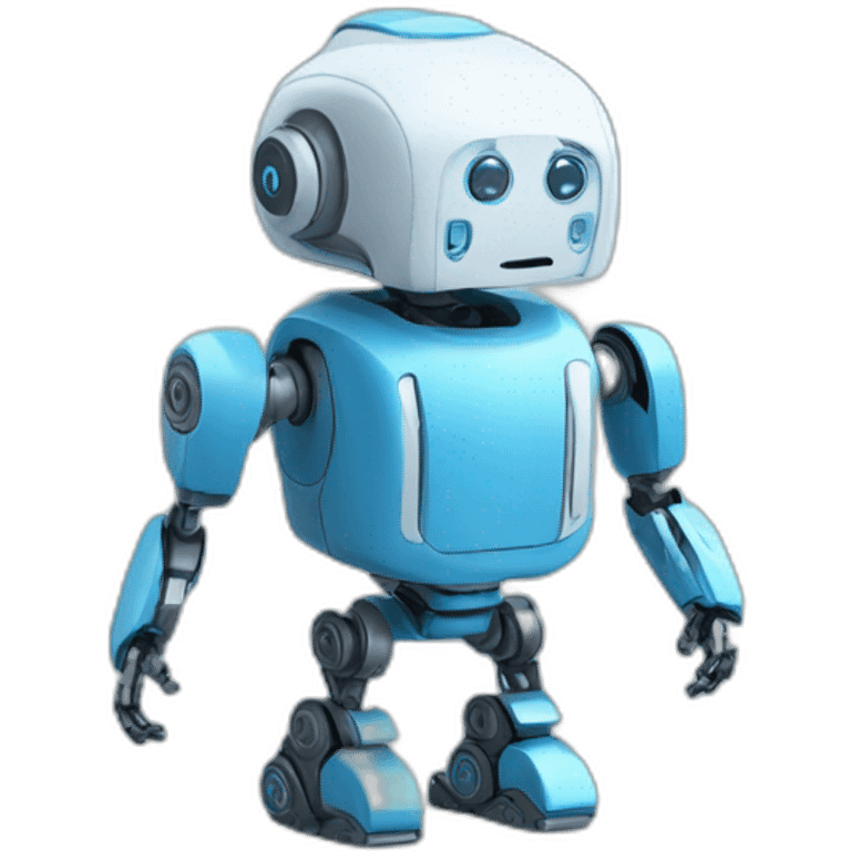 robot from the future simple blue emoji