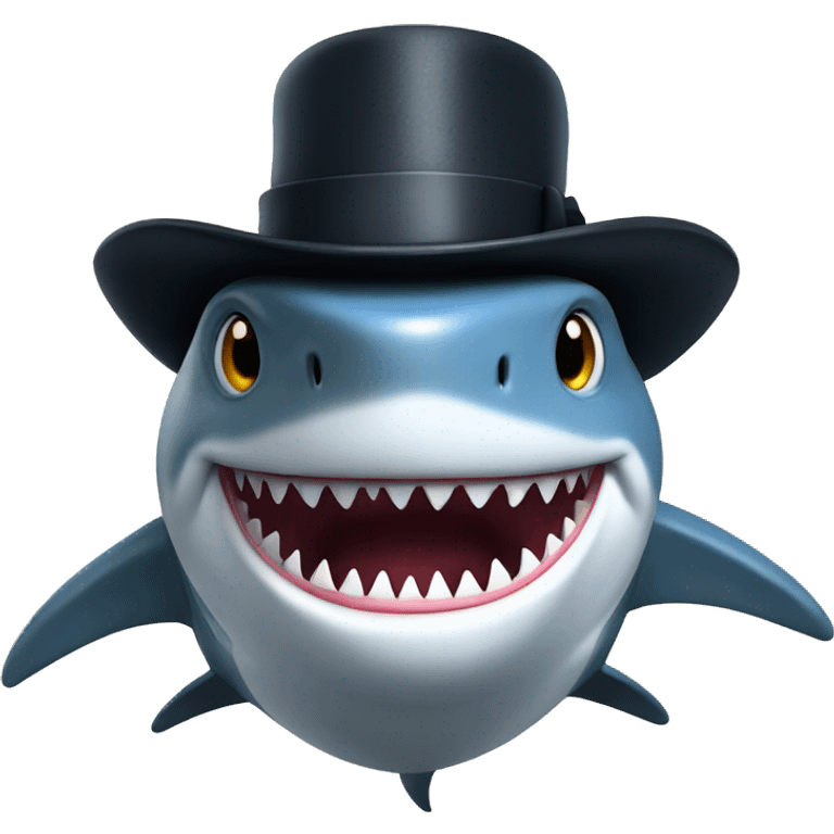 Shark with tophat emoji