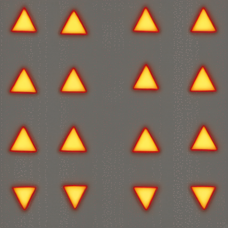 a yellow triangle with a red light inside sign emoji