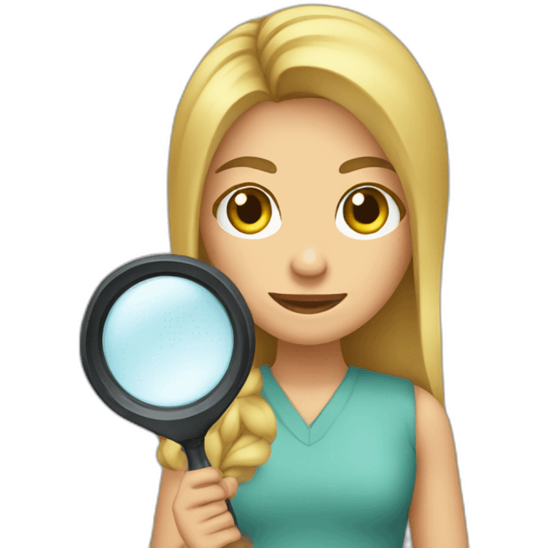 megan smolenyak holding a magnifying glass emoji