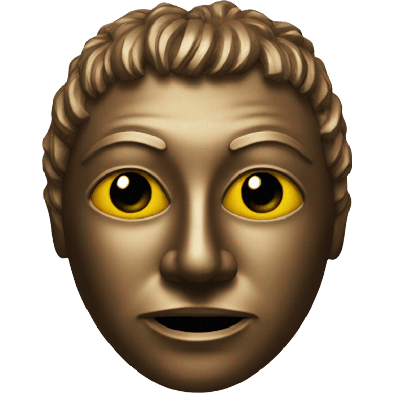 Bronze mask with a face emoji