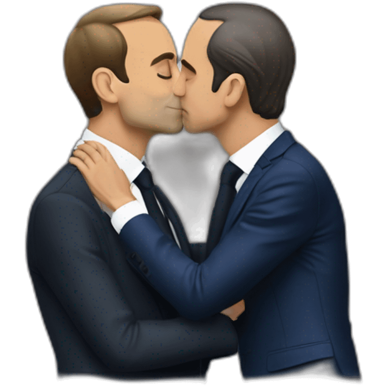 Macron and Zemmour kissing emoji