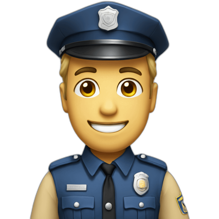 The kind policeman winks emoji