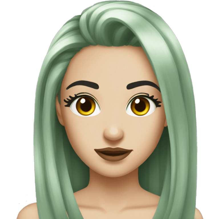 sage green lashes and eyebrows only emoji