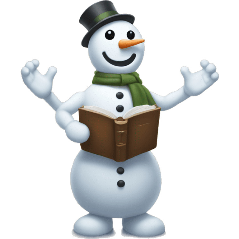 Snowman holding a pew pew emoji