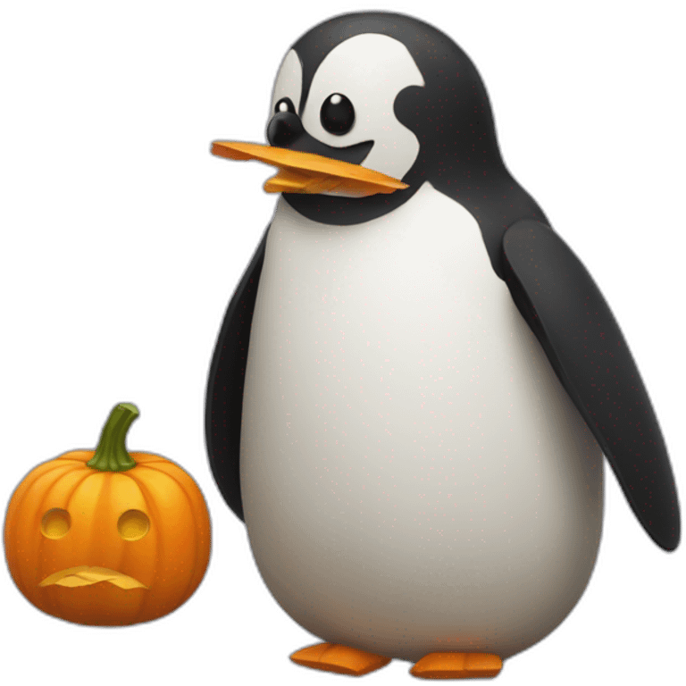 pengo with pumpkin emoji