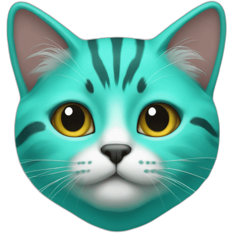 Turquoise cat slip emoji