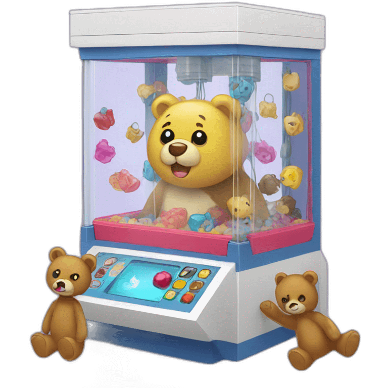 Claw machine with bears emoji