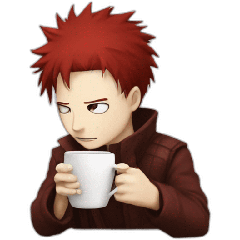 Gaara whit a coffe emoji