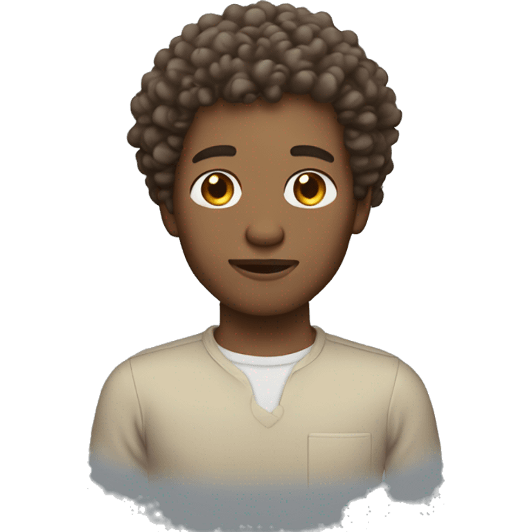 Pale Brown Skin and Curly Hair Dad emoji