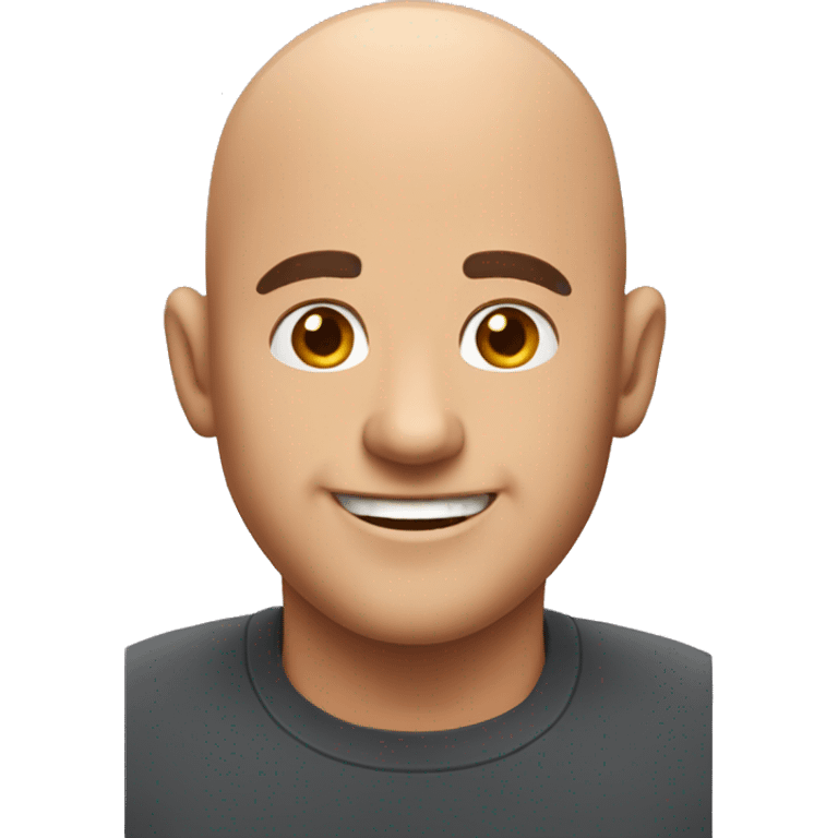 Bald man face head smiling 🧑‍🦲  emoji