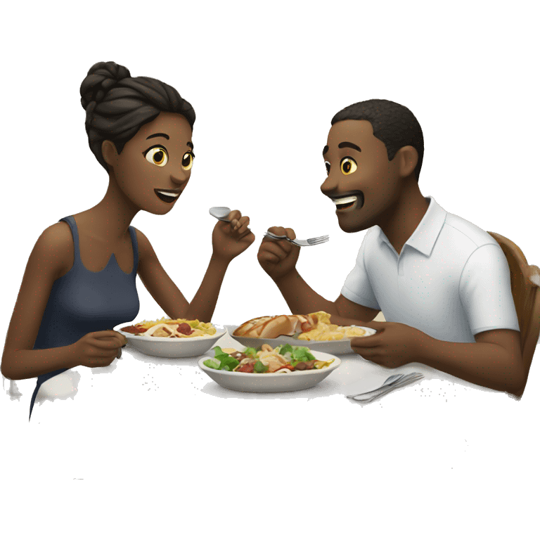 Couple eating dinner emoji