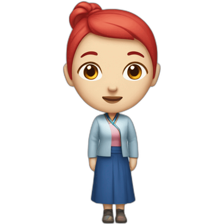 CHINESE WOMAN WITH RED AND BLUE HAIR emoji