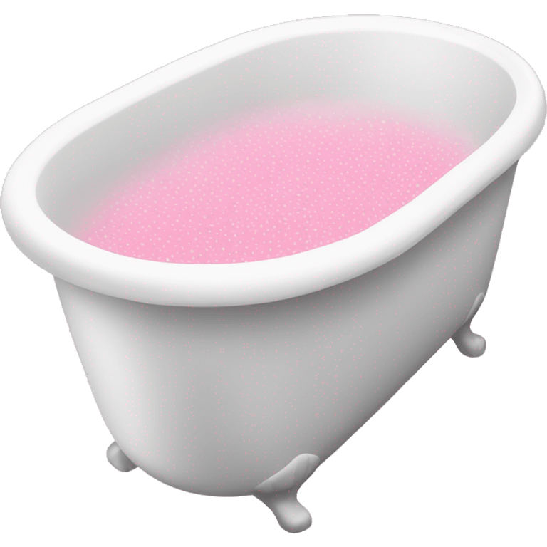 White bath tub with pink bubbles inside emoji