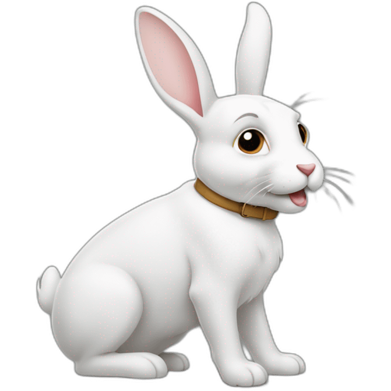 Un lapin sur un chien emoji